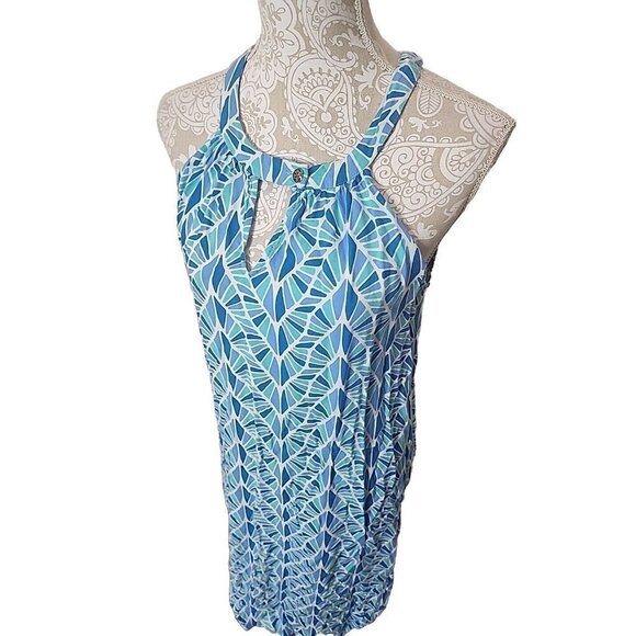 Escapada Halter Sleeveless Alice White Sapphire Kauai Dress Medium - Picture 2 of 9